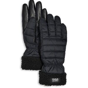 NWT UGG Fluff Cuff Quilted Black Gloves